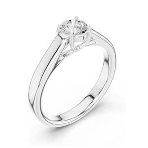 Bague de fiançailles solitaire en diamant de laboratoire rond brillant de 0,5 carat, clarté VVS-VS EF, or 18 carats, 14 carats, 10 carats et argent 925 rose - Product Image 4
