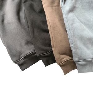 Pull à col zippé 100% coton coupe classique rétro avec logo personnalisé, 340g, qualité supérieure, unisexe, style streetwear vintage imprimé - Product Image 3