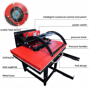 Industrial 80x100cm Manual Heat Press Machine Large Format High Pressure Heat Transfer Press for Textile &amp; T-Shirt Printing