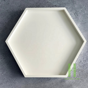 Plateau de service en bambou écologique le plus vendu en gros avec plateau rond en laque bleue avec poignée emballage OEM personnalisé Vietnam - Product Image 5