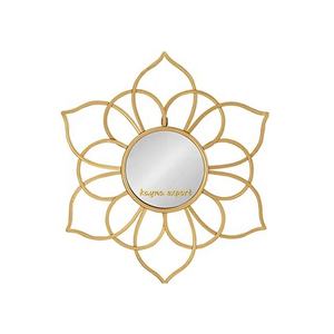 Espejo de pared de flores de metal hecho a mano, superventas, espejo de pared de metal dorado decorativo de lujo para el hogar, espejo de pared decorativo - Product Image 1