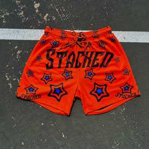 Pantalones cortos informales de entrenamiento de verano para hombre, de secado rápido, cintura media, malla de poliéster transpirable con logotipo personalizado, para correr y trotar - Product Image 2