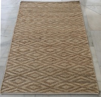 Moderne Luxuriöse Handgefertigte Umweltfreundliche Rutschfeste Jute-Hanf Dhurry Teppiche Geometrisches Muster Flachgewebter Teppich für den Hausgebrauch im Indischen Stil