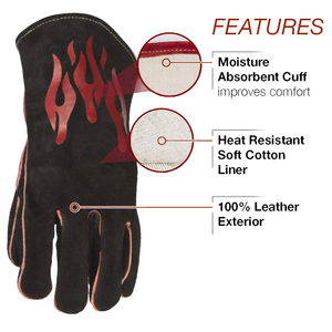 2025, venta al por mayor, guantes de seguridad de uso diario para construcción de alta resistencia, guantes de soldadura de cuero de doble Palma con protección para las manos - Product Image 3