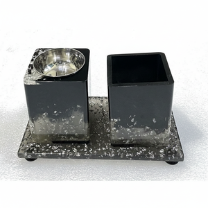 Modern Arabic Eco-Friendly <b>Incense</b> Burner Set Aromatic Resin Mubkhar Rectangular Acacia Wood Tray for Religious Home Hospitality - Product Image 1