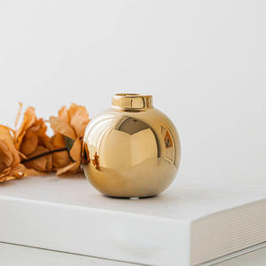 Elegant Round Metal Table Vase With Glossy Finish For Home Hotel Wedding Event <b>Shelf</b> Decor Centerpiece Interior Display Use Arts - Product Image 5
