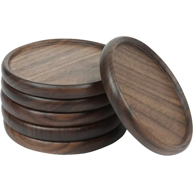 Hot selling kitchen accessories High quality Wood Coasters for Drinks Natural Acacia Wooden Coaster Set of 4 for sale bakeware