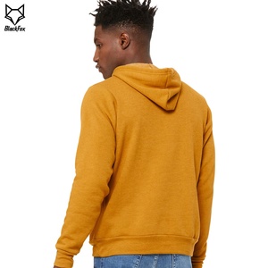 เสื้อฮู้ดสีเหลืองมัสตาร์ดสำหรับผู้ชาย ทรงปกติ ผ้าฝ้ายเฟรนช์เทอร์รี่ สวมใส่สบาย มีกระเป๋า เหมาะสำหรับใส่ในฤดูใบไม้ร่วง - Product Image 4