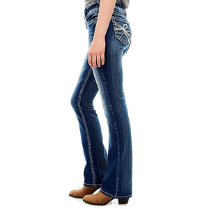 Fabricant en gros de pantalon en jean pour femmes style cargo pantalon en jean pour femmes de haute qualité avec étiquette personnalisée - Product Image 3