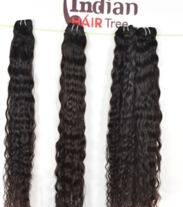 Extensions de cheveux humains 100% naturels du temple du sud de l'Inde, ondulés, vierges, non traités, double trame mécanique avec style ondulé - Product Image 6