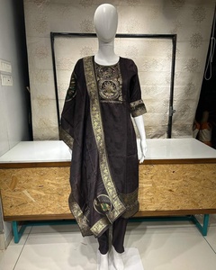 Nuevo Vestido camisero de seda y rayón bordado para mujer, manga larga, Shalwar Kameez pakistaní para Bodas de fiesta, estilo indio - Product Image 4