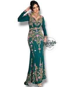 Nouvelle robe de soirée de luxe à sequins et perles, style Empire, coupe trapèze, longueur ras du sol, manches perlées, pour cocktail et mariage, France - Product Image 5