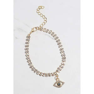 Bracciale alla Moda A3shop con Charm Occhio Turco Luccicante, Elegante Bracciale a Catena - Product Image 6