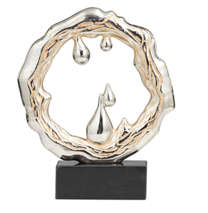 Decoración del hogar Anillo circular de aluminio Escultura Accesorios de mesa de oficina Artículos decorativos Accesorios modernos Artículos de mesa - Product Image 3