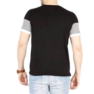 T-shirt pour homme en coton 100% de haute qualité, couleur unie noire, vente en gros, impression de logo, t-shirt pour homme, coupe ample, imprimé 2026 - Product Image 2
