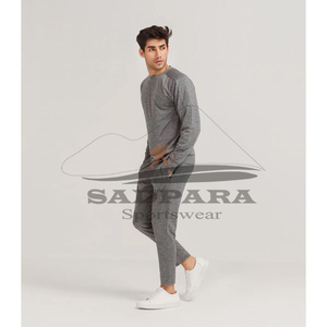 Conjunto de sudadera y pantalones de chándal con cuello redondo para hombre de otoño personalizado al por mayor, chándal para correr con logotipo para hombre - Product Image 2