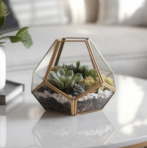 Nueva Colección de Terrarios Geométricos de Vidrio con Marco Dorado, Portavelas Colgante, Decoración para el Hogar, Centro de Mesa para Interiores - Product Image 2