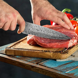 มีดทำครัวเหล็กดามัสกัส คุณภาพสูง ด้ามไม้ มีดเชฟเหล็กดามัสกัสทำมือ ขาย - Product Image 6