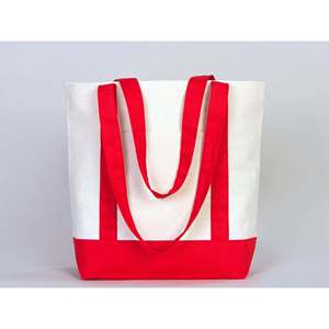 กระเป๋าผ้าแคนวาสสีทึบพร้อมที่จับสีแดง16W X 14H x 5L 12 oz ออกแบบตามต้องการ - Product Image 6