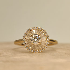 <b>18K</b> & 14K Rose <b>Gold</b> Plated Baguette Cut Diamond <b>Ring</b> IGI Certified Lab Grown Classic Hip Hop Style for Parties <b>Men</b> and Women - Product Image 1