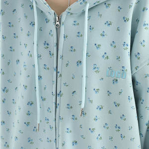 Sweat à capuche zippé brodé sur mesure Style Streetwear de qualité supérieure avec polaire douce et coutures personnalisées - Product Image 2