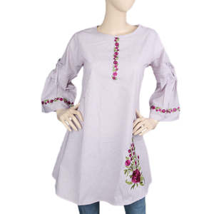 Kurti en coton rayé pour femmes - Rose - Product Image 2