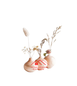 Vase en bois pur fait main, design moderne, pour la maison, le salon, accessoires de décoration de table en bois de luxe - Product Image 2