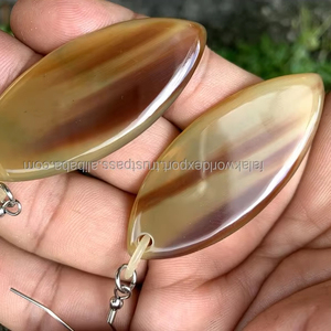 Pendientes de cuerno de búfalo de plata de moda 100% pendientes de aro de joyería de cuerno Natural regalo para mujeres y niñas por Falak World Export - Product Image 2