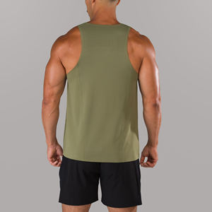 เสื้อกล้ามผู้ชายแห้งเร็วชุดออกกำลังกายในยิมสีเขียวล้วนสไตล์ลำลองผลิตตามสั่ง - Product Image 6
