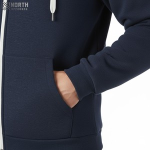 2025 sweats à capuche personnalisés hommes 100% coton 500gsm poids lourd surdimensionné Double capuche fermeture éclair goutte épaule hommes sweats à capuche et sweats - Product Image 6
