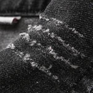 Factory Wholesale Charcoal Black Women Jean Jacket Distressed <b>Loose</b> Spring Autumn Street Style Jeans Jacket - Product Image 4