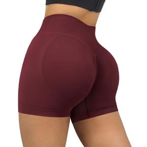 Shorts de yoga unisexe pour femme, taille haute, extensibles dans quatre directions, anti-transpiration, en tissu respirant, personnalisables avec logo, prix de gros OEM - Product Image 1