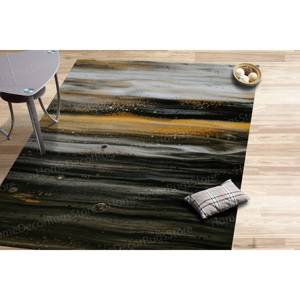 Tapis moderne imprimé à motif abstrait gris, lavable en machine, brillant, tapis gobelin - Product Image 1