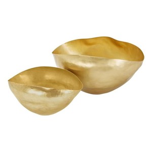 Vente en gros de bol de service en métal unique en laiton au design moderne et vintage, finition de luxe faite à la main, logo personnalisé, mariages et fêtes - Product Image 1