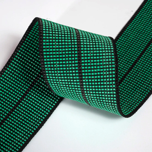 Chất lượng cao đàn hồi vải 50mm rộng 1 dòng màu xanh lá cây màu 100% căng - Product Image 1