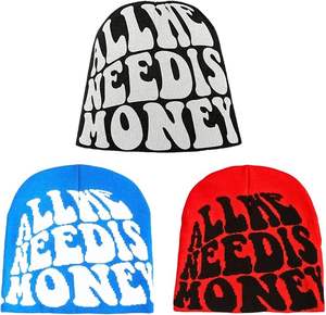 Y2K Skull <b>Beanie</b> Reversible Jacquard Woven Knit Cap, Custom Graphic <b>Streetwear</b> Hat OEM Factory Supply. - Product Image 6