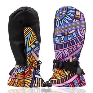 Fabricants d'usine directs Gants de moufles de ski en cuir de chèvre Résistant à l'eau Personnaliser la couleur et le logo Gants de ski respirants - Product Image 1