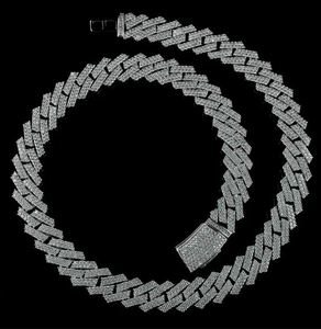 Collier chaîne cubaine glacé: Bijoux hip-hop en diamant CZ plaqué or 18 carats Chaîne à griffes style baguette 40mm-cadeau de vacances - Product Image 2