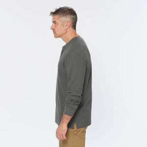 T-shirts décontractés à manches longues pour hommes grande taille 2025, coupe classique, col rond, tendance, meilleure qualité, couleur unie, 100% coton respirant - Product Image 4