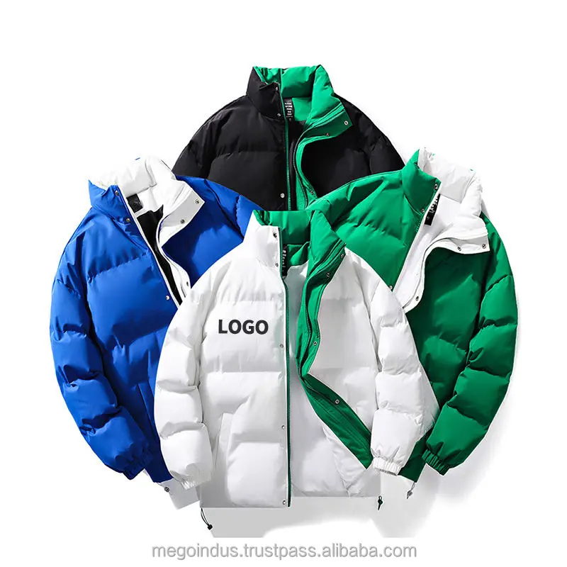 Benutzer definiertes Logo Winter Oberbekleidung Outdoor Dicker Puffer Daunen Baumwolle Streetwear Stilvolle benutzer definierte Jacke Männer Kalte Winter mäntel Kleidung für