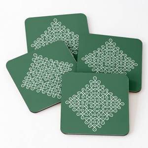 Hot Selling Tabletop Acacia Wood Over Printed Tea Serving <b>Coasters</b> 4 Pieces <b>Set</b> Kitchen Accessories Hot Selling 2024 - Product Image 1