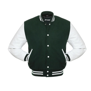 Veste universitaire d'hiver personnalisée de haute qualité avec broderie en chenille, manches en cuir, coupe unisexe coupe-vent - Product Image 2