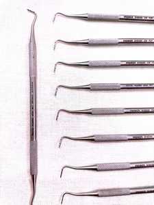เครื่องมือทันตกรรมชั้นนำขนาด1.0มม. ขนาด1.2มม. เครื่องมือทันตกรรมรวมถึง Curettes ความลึกคู่มือ scalers เยอรมัน - Product Image 5