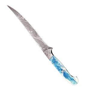 Couteau de chef de cuisine en acier Damas de style japonais personnalisé en gros avec étui en cuir Qualité supérieure Fait à la main OEM ODM - Product Image 4