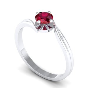 Bague en argent sterling 925 avec pierre précieuse rubis rond de 0,5 carat, prix d'usine REYES, certifiée GRA, bijoux en moissanite - Product Image 2