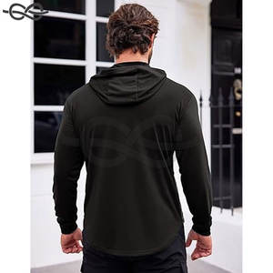 Sudaderas de entrenamiento para hombre, sudaderas con capucha de gimnasio atlético de manga larga con ajuste muscular, ropa deportiva cómoda, conceptos básicos para correr - Product Image 2
