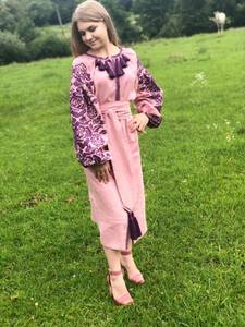 Vestido Midi Vintage Sexy de Alta Calidad para Mujer, Lavable, con Bordado Floral, Logotipo Personalizado, Tejido Tejido, Manga Larga, Cintura Natural - Product Image 3