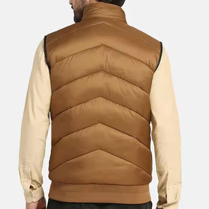2025 nouveau Design Logo personnalisé mode hiver chaud fermeture éclair hiver sans manches veste bleu bouffant hommes gilets - Product Image 4