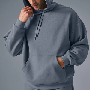 Sudadera con Capucha de Invierno para Hombre, Estilo Popular, Sólida, Holgada, con Cordón, Bolsillo Tipo Canguro, Ribete en el Bajo, Forro Polar, Impresión Digital de Lujo - Product Image 4