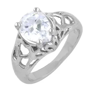 Anillo de Plata 925 Chapado en Oro de 14K con Circonita Cúbica, Corte Esmeralda, Patrón Geométrico, Estilo Romántico, Regalo de Compromiso para Mujer - Product Image 2